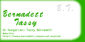 bernadett tassy business card